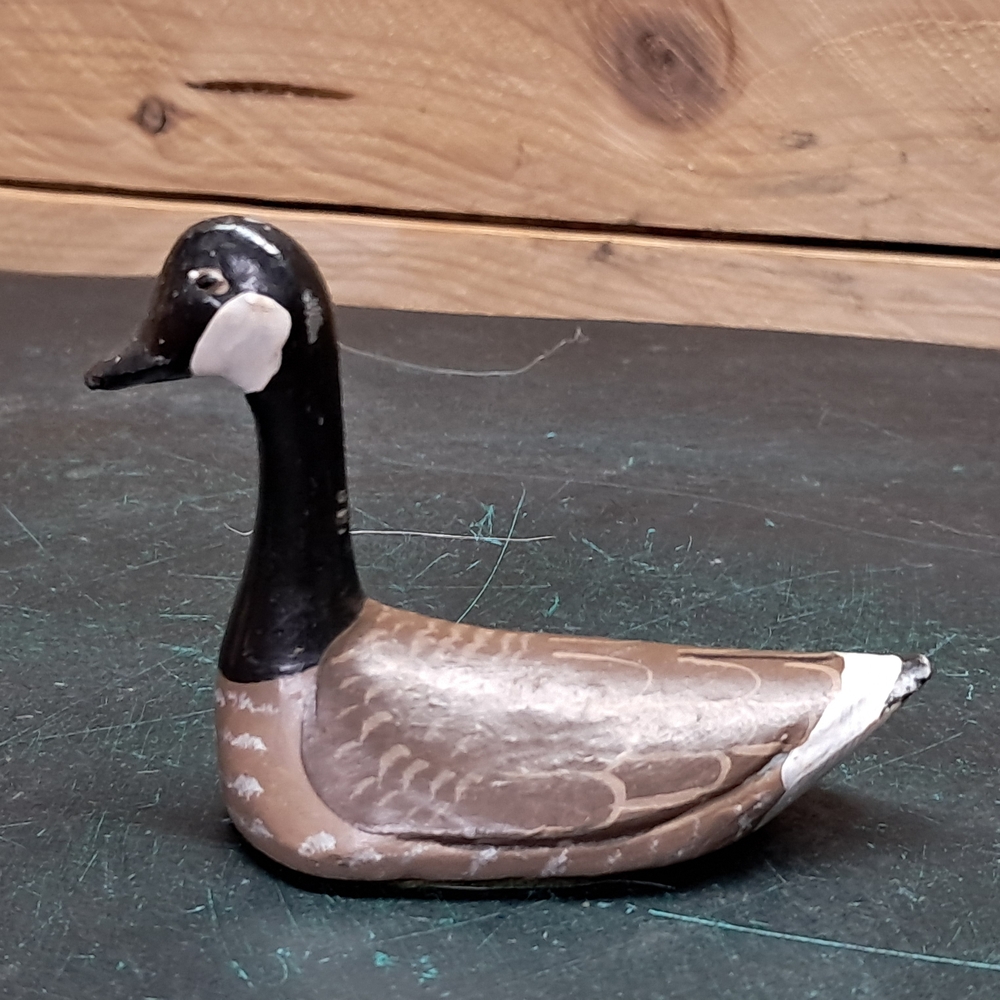 Handcrafted Wooden Goose Figurine